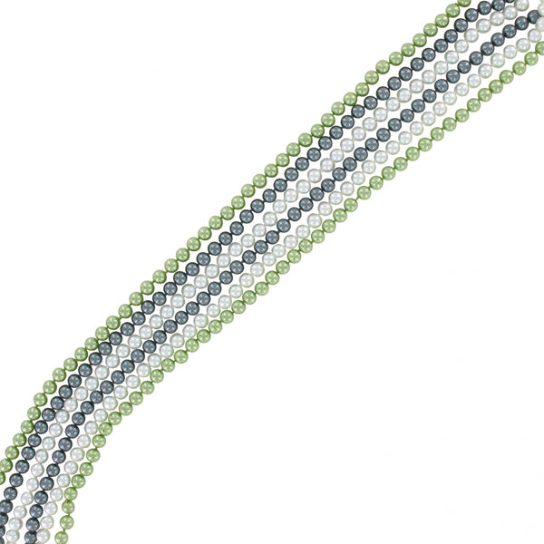 Lange Perlenkette, in weiß, graphit oder grün - 120 cm Umfang - SiaLinda.com